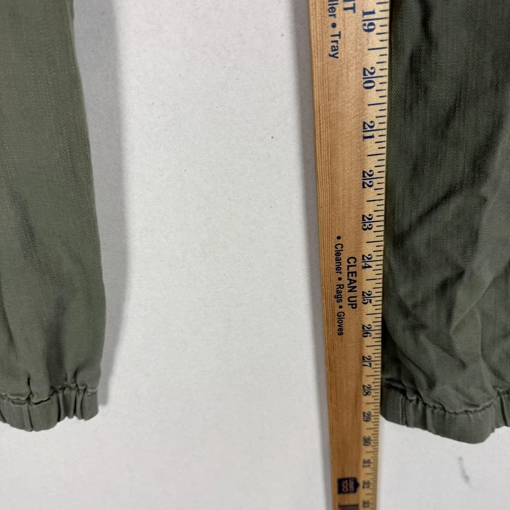 Supplies Pants Mens Large Green Canvas‎ Jogger Elastic Waist Cuffed Casual